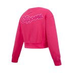 NBA LOS ANGELES CLIPPERS TRIPLE PINK BIG GIRL'S FLC CREWNECK (BEETROOT PURPLE)