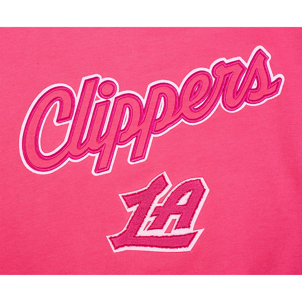 NBA LOS ANGELES CLIPPERS TRIPLE PINK BIG GIRL'S FLC CREWNECK (BEETROOT PURPLE)