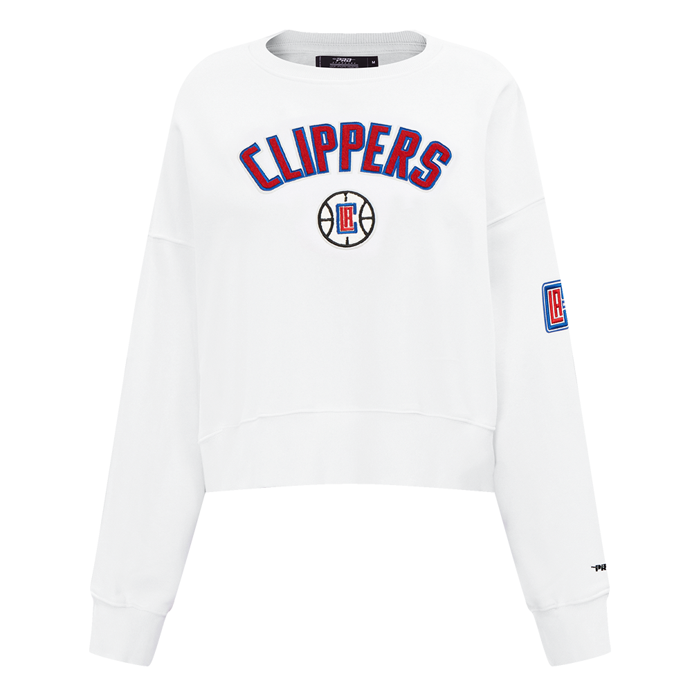 NBA LOS ANGELES CLIPPERS CLASSIC WOMEN'S FLEECE CREWNECK (WHITE)