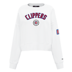 NBA LOS ANGELES CLIPPERS CLASSIC WOMEN'S FLEECE CREWNECK (WHITE)
