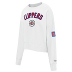 NBA LOS ANGELES CLIPPERS CLASSIC WOMEN'S FLEECE CREWNECK (WHITE)