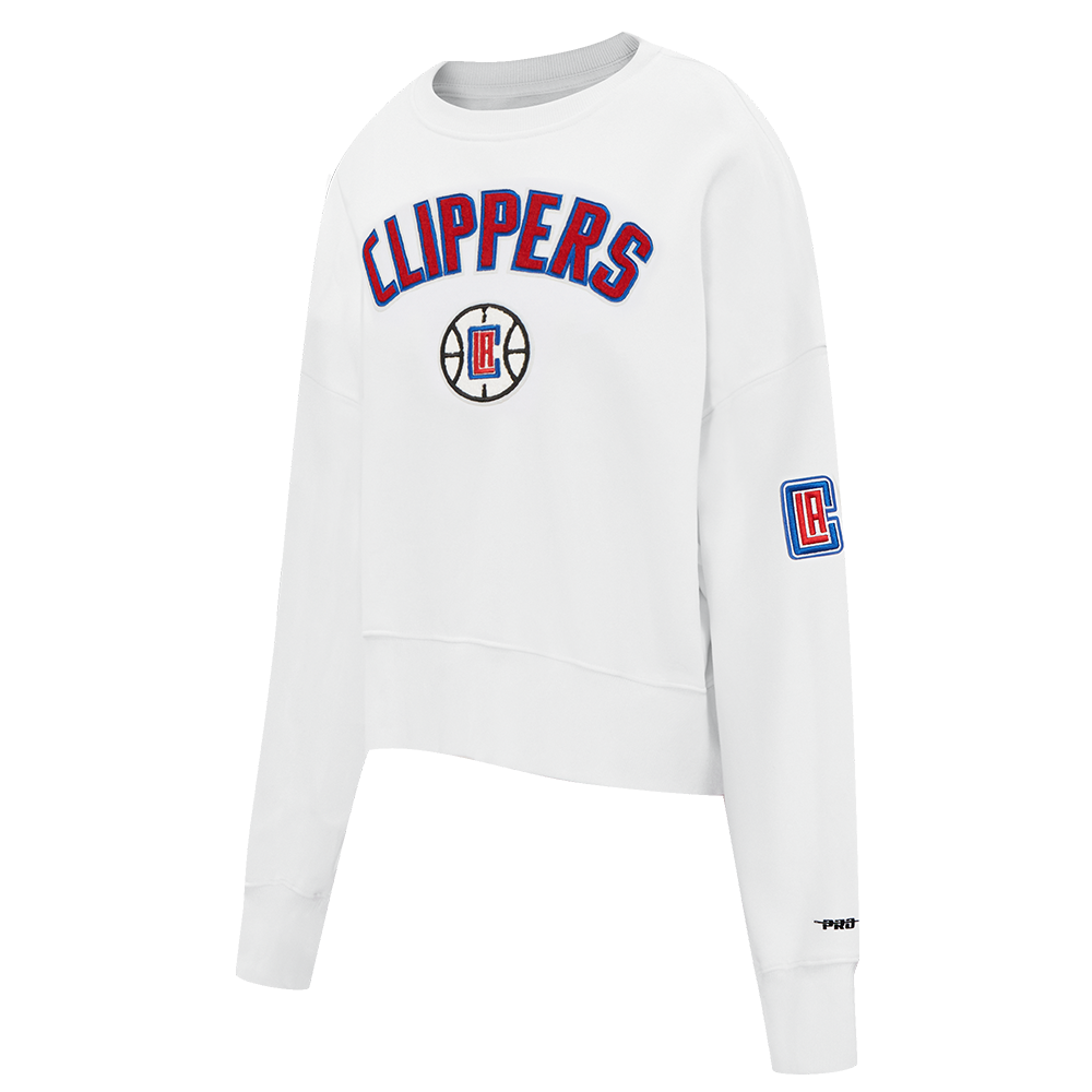 NBA LOS ANGELES CLIPPERS CLASSIC WOMEN'S FLEECE CREWNECK (WHITE)