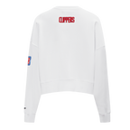 NBA LOS ANGELES CLIPPERS CLASSIC WOMEN'S FLEECE CREWNECK (WHITE)