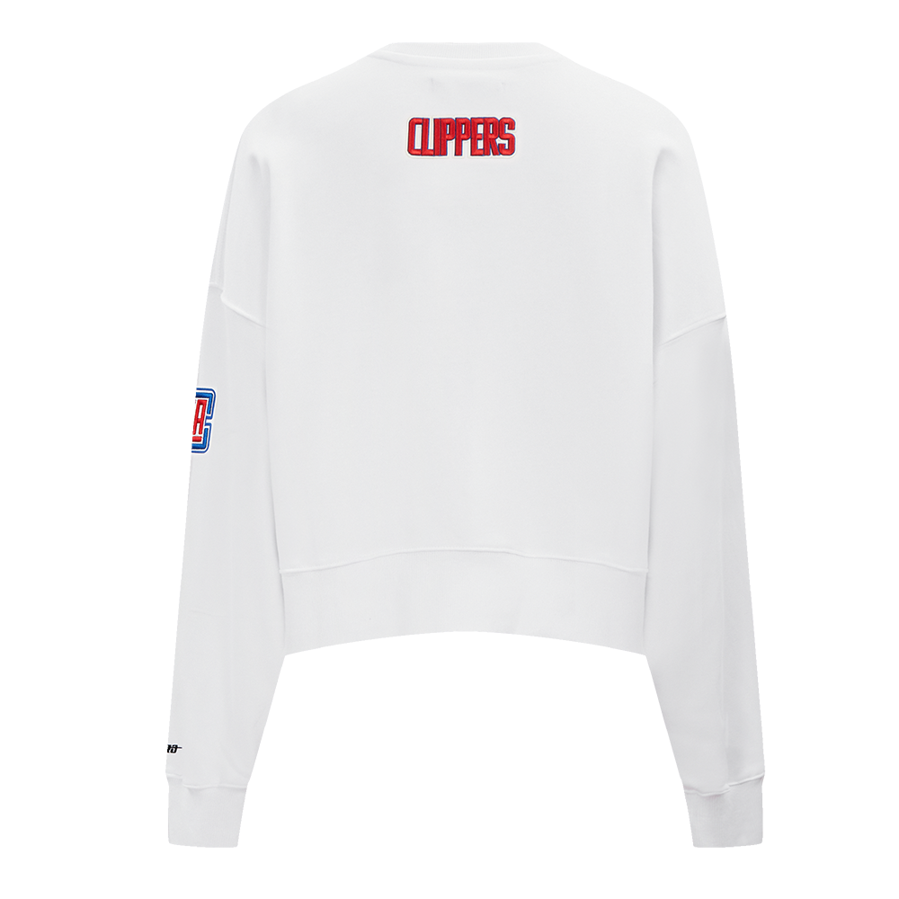 NBA LOS ANGELES CLIPPERS CLASSIC WOMEN'S FLEECE CREWNECK (WHITE)
