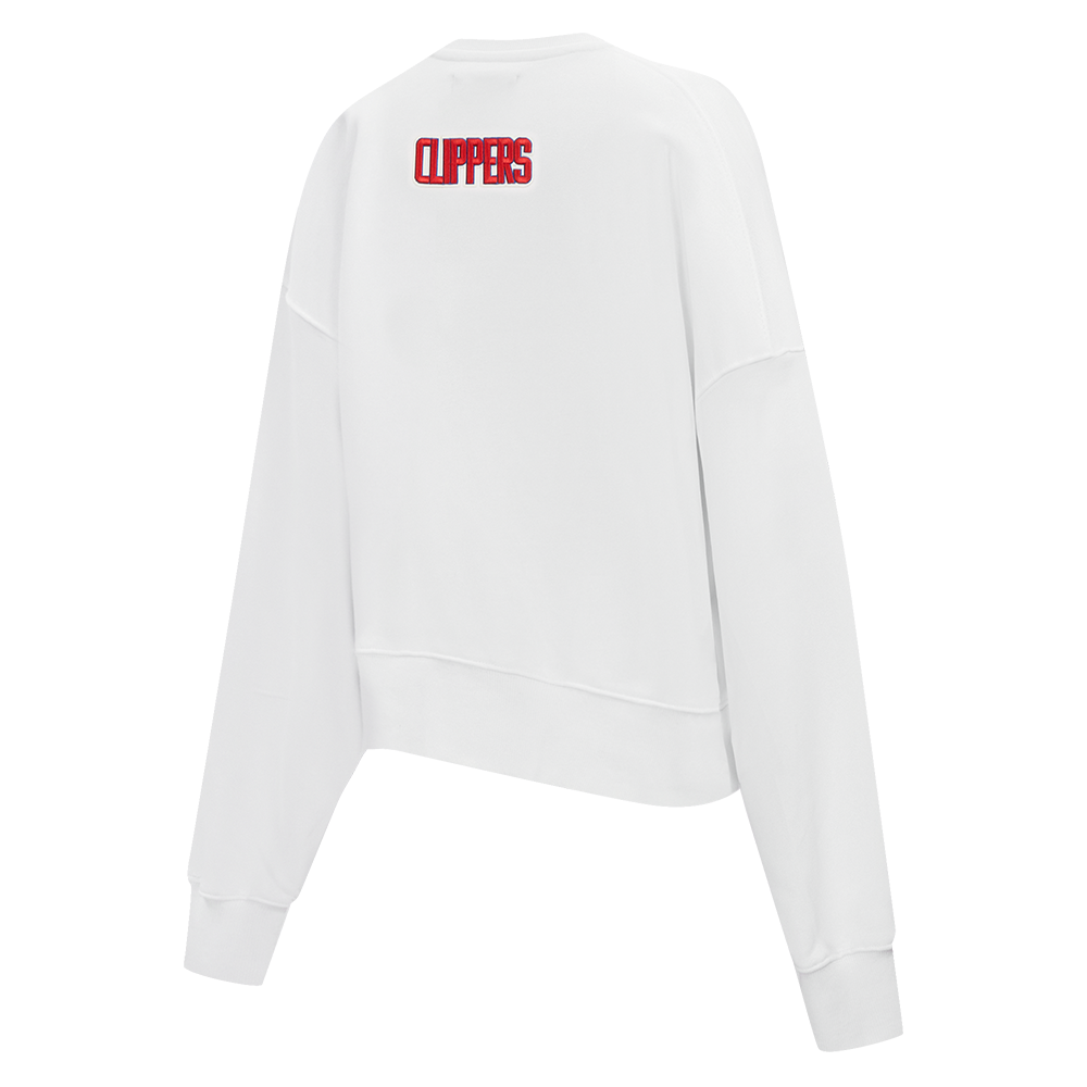 NBA LOS ANGELES CLIPPERS CLASSIC WOMEN'S FLEECE CREWNECK (WHITE)