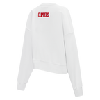 NBA LOS ANGELES CLIPPERS CLASSIC WOMEN'S FLEECE CREWNECK (WHITE)