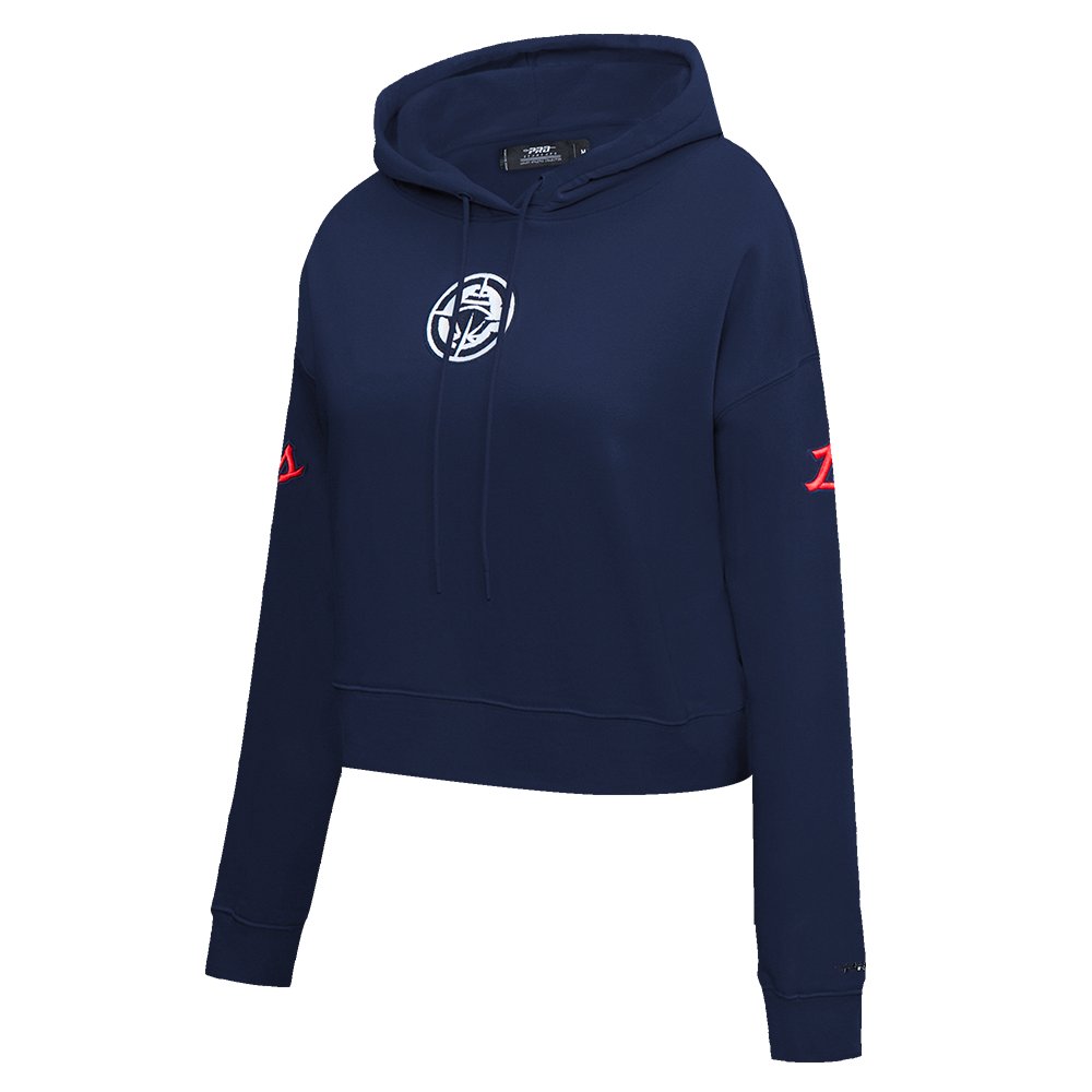 NBA LOS ANGELES CLIPPERS CLASSIC WOMEN'S FLC CROPPED PO HOODIE (MIDNIGHT NAVY)