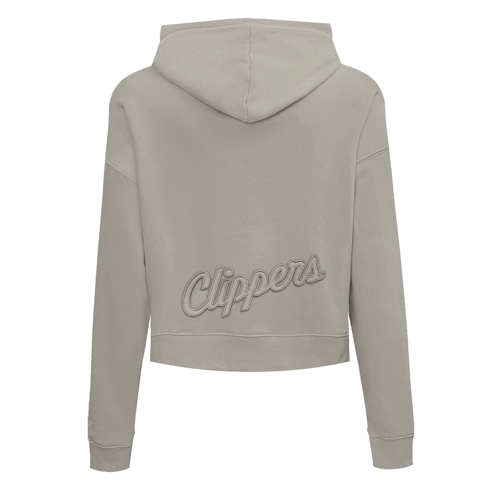 NBA LOS ANGELES CLIPPERS NEUTRAL CHANDAIL À CAPUCHON COURT EN MOLLETON POUR FEMME (TAUPE)