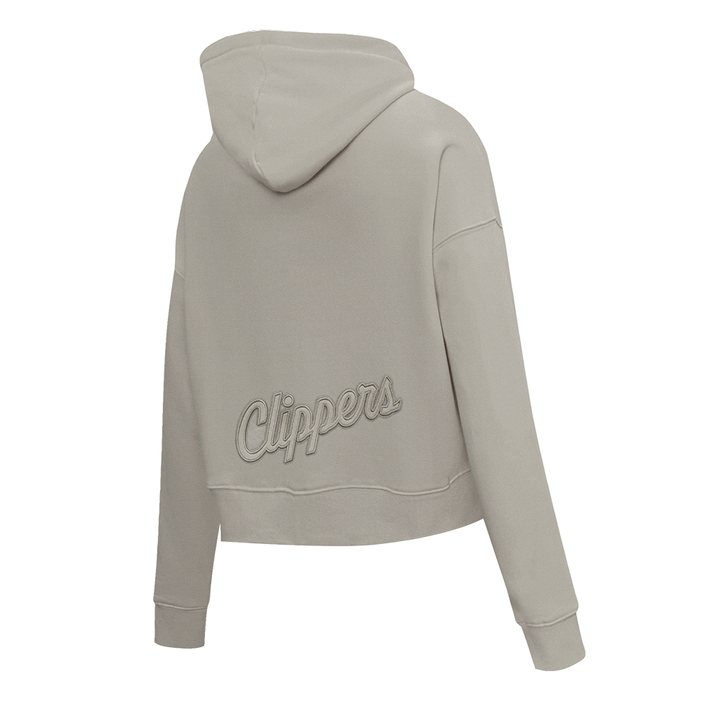 NBA LOS ANGELES CLIPPERS NEUTRAL CHANDAIL À CAPUCHON COURT EN MOLLETON POUR FEMME (TAUPE)