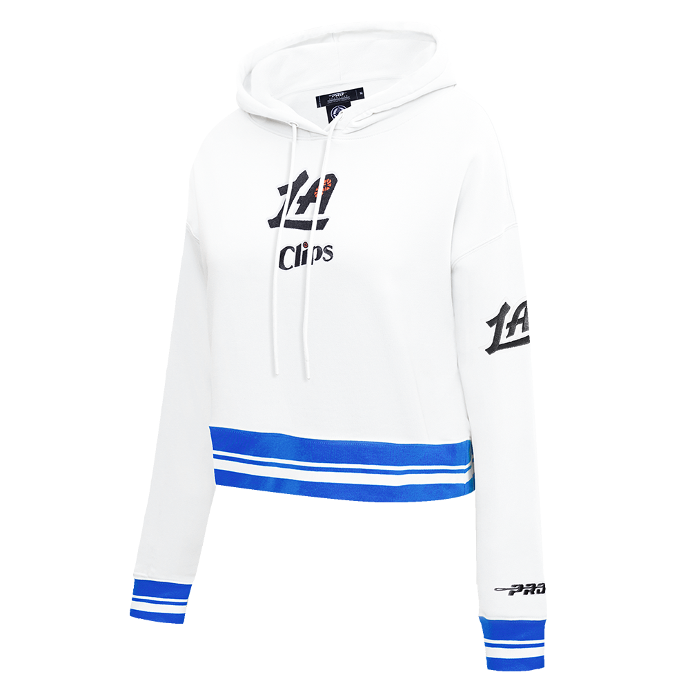 NBA LOS ANGELES CLIPPERS CITY EDITION 24-25 WOMEN'S RIB FLC CROPPED PO (WHITE/UNIVERSITY BLUE)