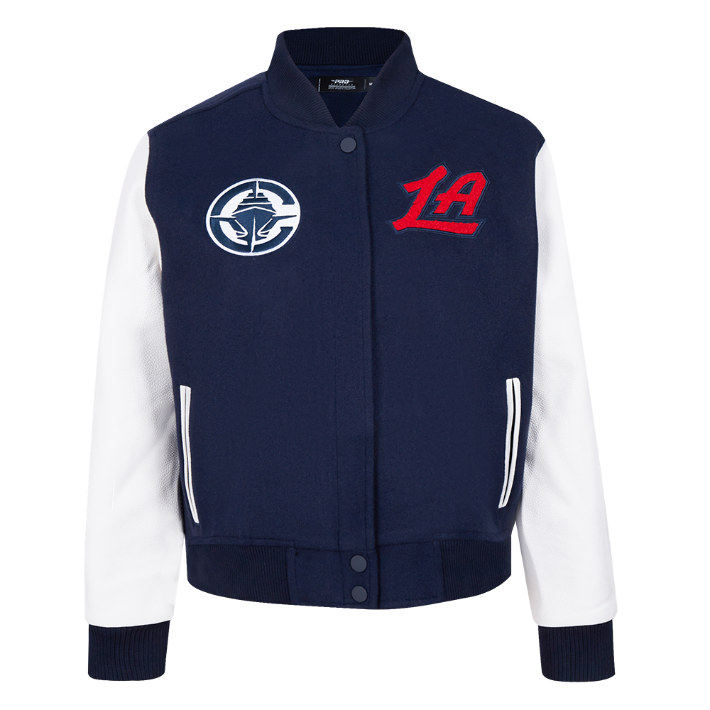 NBA LOS ANGELES CLIPPERS CLASSIC WOMEN'S WOOL VARSITY JACKET (MIDNIGHT NAVY/WHITE)