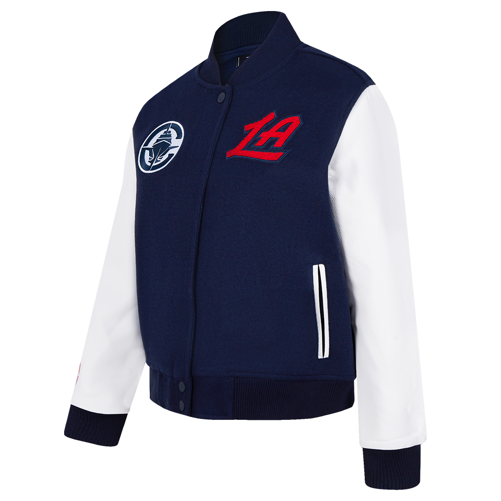 NBA LOS ANGELES CLIPPERS CLASSIC WOMEN'S WOOL VARSITY JACKET (MIDNIGHT NAVY/WHITE)