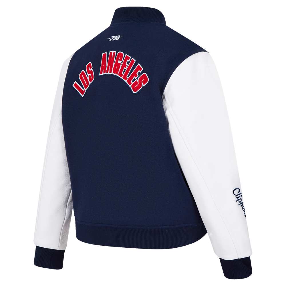 NBA LOS ANGELES CLIPPERS CLASSIC WOMEN'S WOOL VARSITY JACKET (MIDNIGHT NAVY/WHITE)