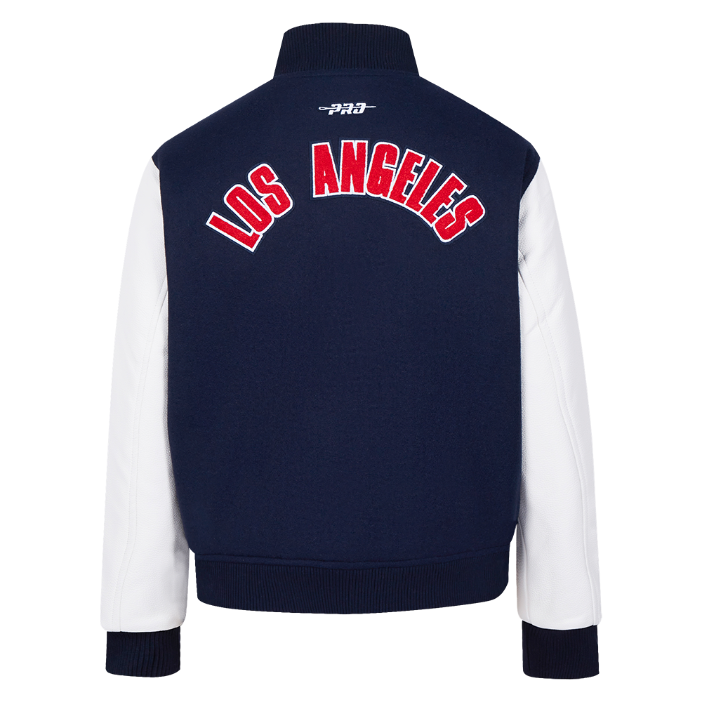 NBA LOS ANGELES CLIPPERS CLASSIC WOMEN'S WOOL VARSITY JACKET (MIDNIGHT NAVY/WHITE)