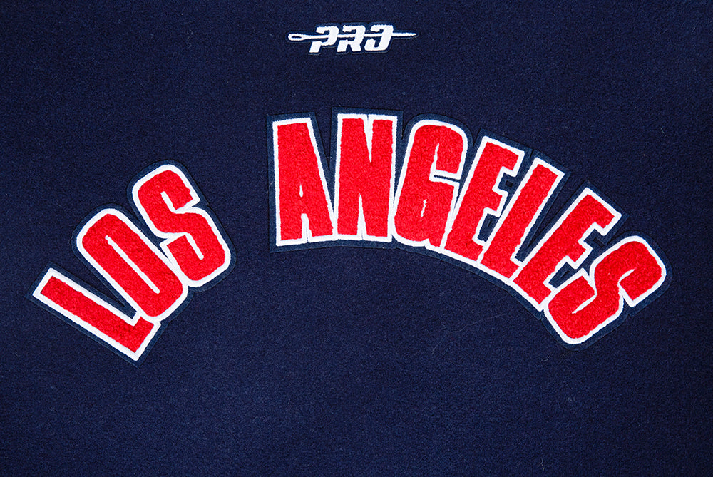 NBA LOS ANGELES CLIPPERS CLASSIC WOMEN'S WOOL VARSITY JACKET (MIDNIGHT NAVY/WHITE)