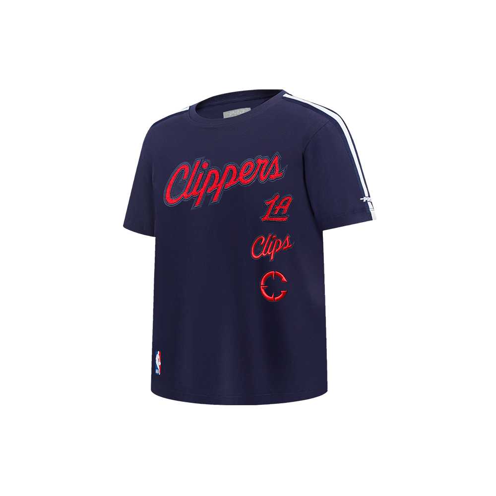 NBA LOS ANGELES CLIPPERS RETRO CLASSIC LITTLE BOYS SHORT SLEEVE TAPING TEE (MIDNIGHT NAVY)