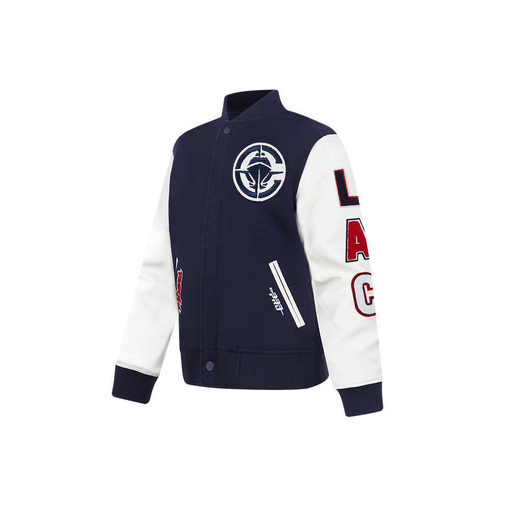 NBA LOS ANGELES CLIPPERS CLASSIC BLOUSON COLLÉGIAL EN LAINE POUR GARÇON ENFANT (MARINE MINUIT/BLANC)