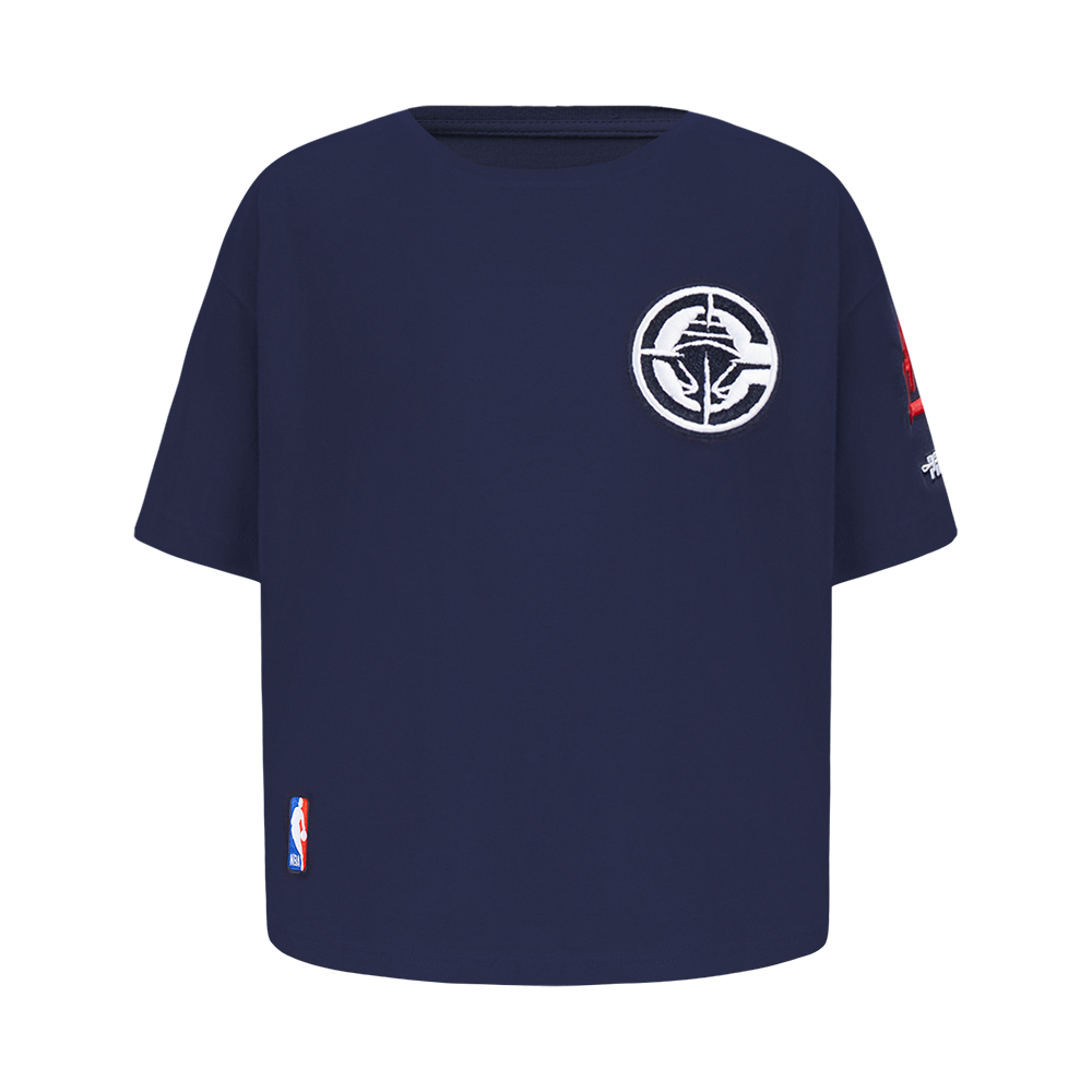NBA LOS ANGELES CLIPPERS CLASSIC T-SHIRT À COUPE CARRÉE À MANCHES COURTES POUR FILLE ENFANT (MARINE MINUIT)