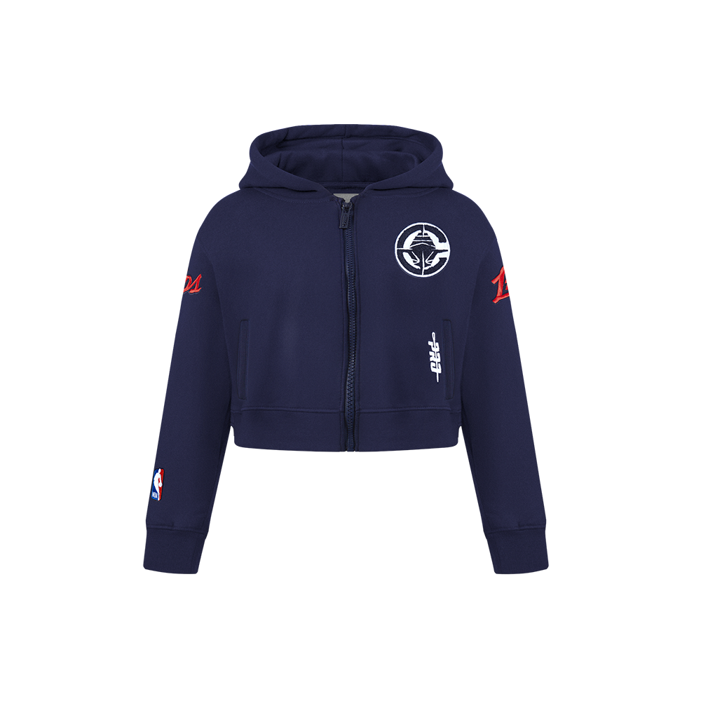 NBA LOS ANGELES CLIPPERS CLASSIC CHANDAIL À CAPUCHON EN MOLLETON À GLISSIÈRE POUR FILLE ENFANT (MARINE MINUIT)