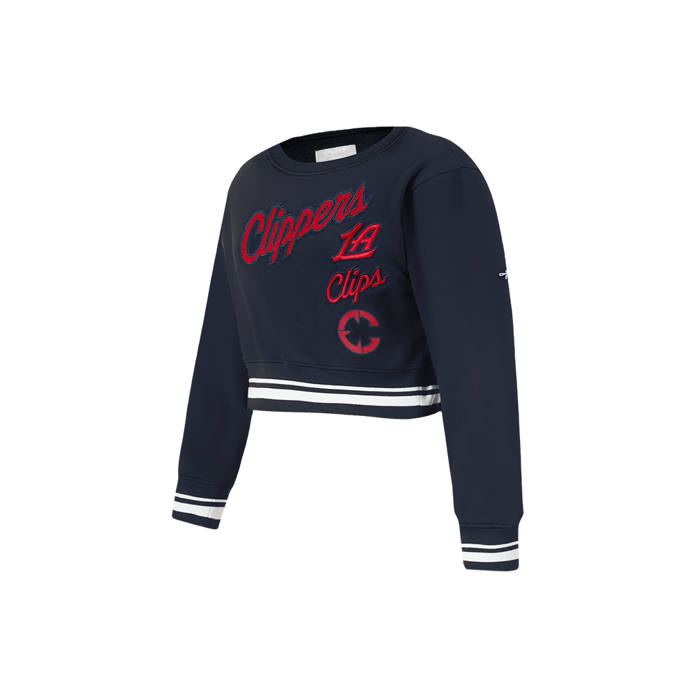 NBA LOS ANGELES CLIPPERS RETRO CLASSIC CHANDAIL À COL ROND EN MOLLETON CÔTELÉ POUR FILLE ENFANT (MARINE MINUIT)