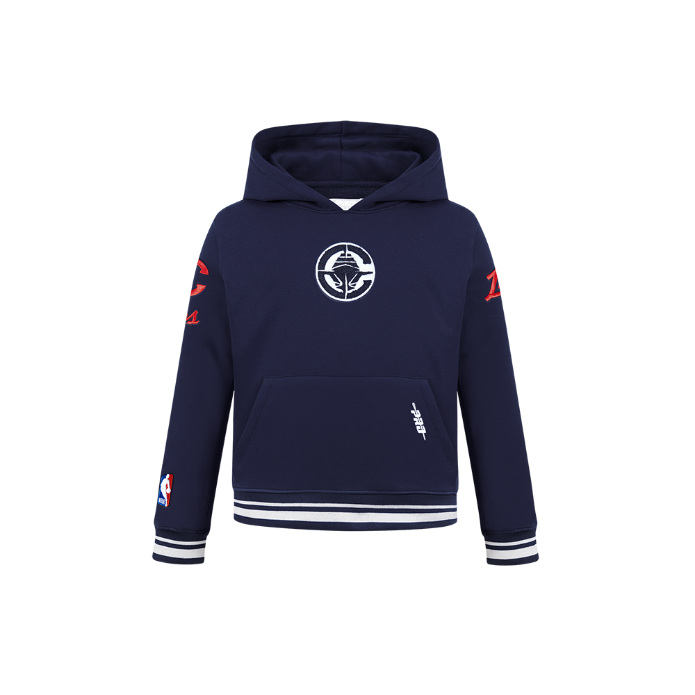 NBA LOS ANGELES CLIPPERS RETRO CLASSIC CHANDAIL À CAPUCHON EN MOLLETON CÔTELÉ POUR GARÇON BAMBIN (MARINE MINUIT)