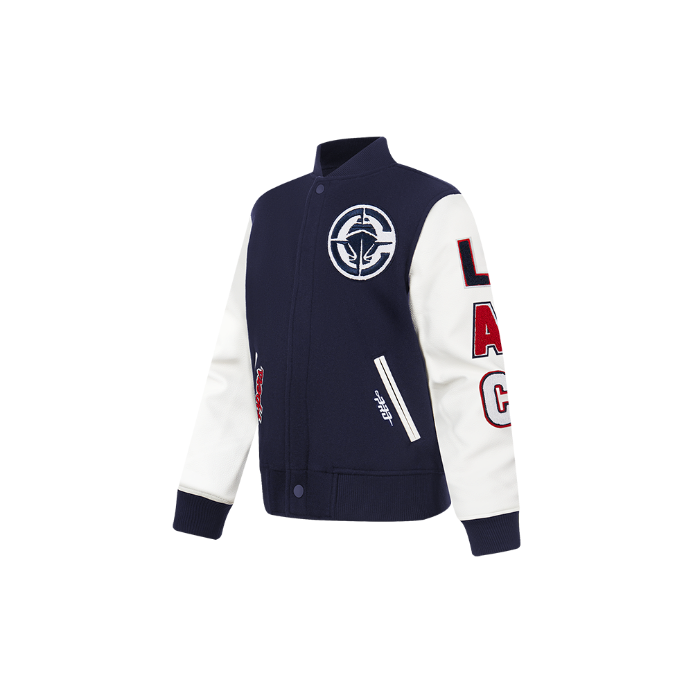 NBA LOS ANGELES CLIPPERS CLASSIC TODDLER BOY'S WOOL VARSITY JACKET (MIDNIGHT NAVY/WHITE)