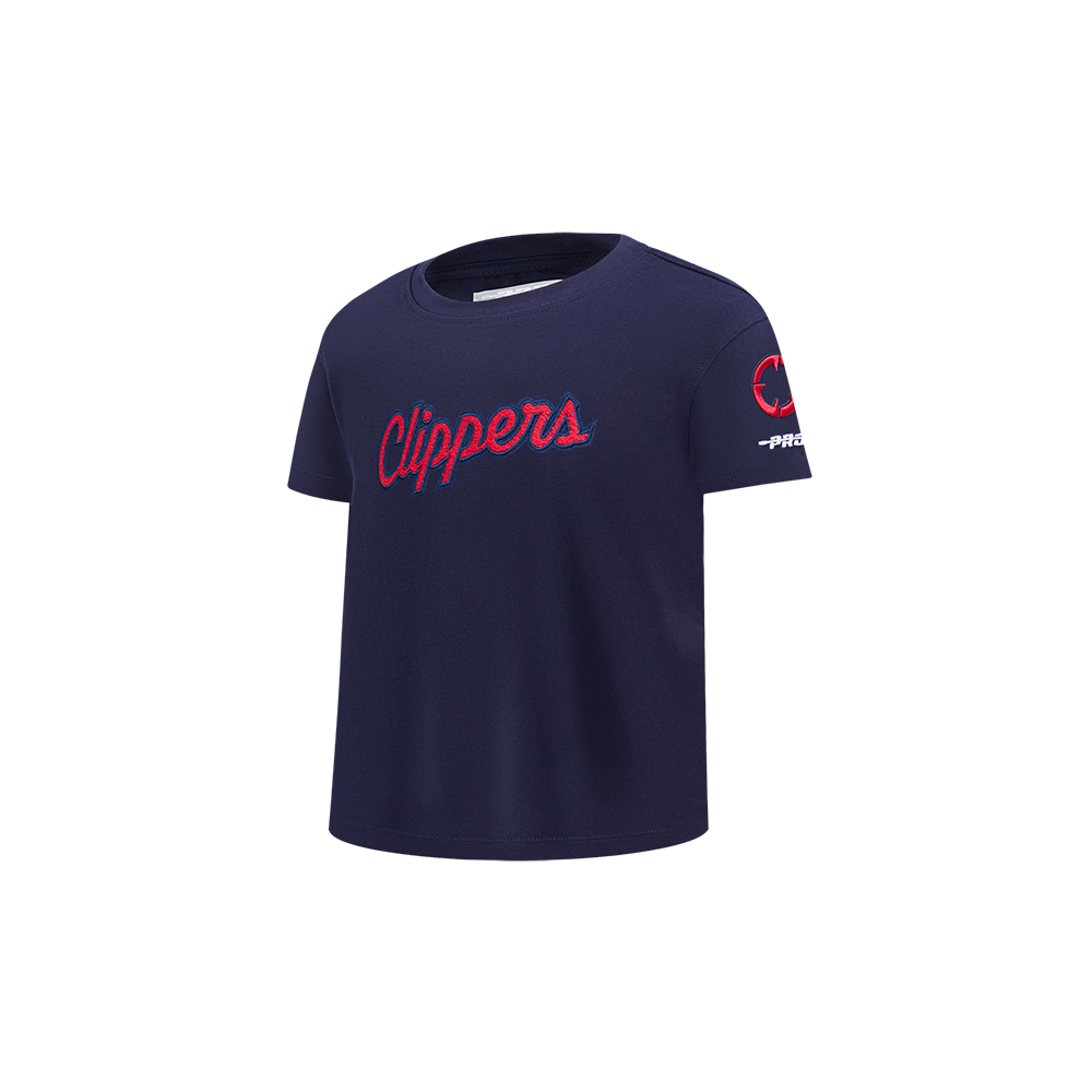 NBA LOS ANGELES CLIPPERS CLASSIC TODDLER GIRLS SHORT SLEEVE BOXY TEE (MIDNIGHT NAVY)