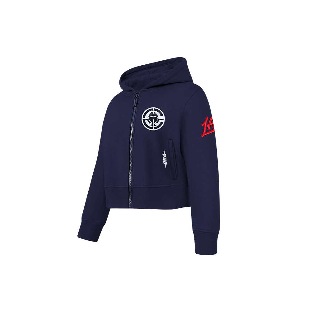 NBA LOS ANGELES CLIPPERS CLASSIC TODDLER GIRLS FLEECE FULL ZIP HOODIE  (MIDNIGHT NAVY)