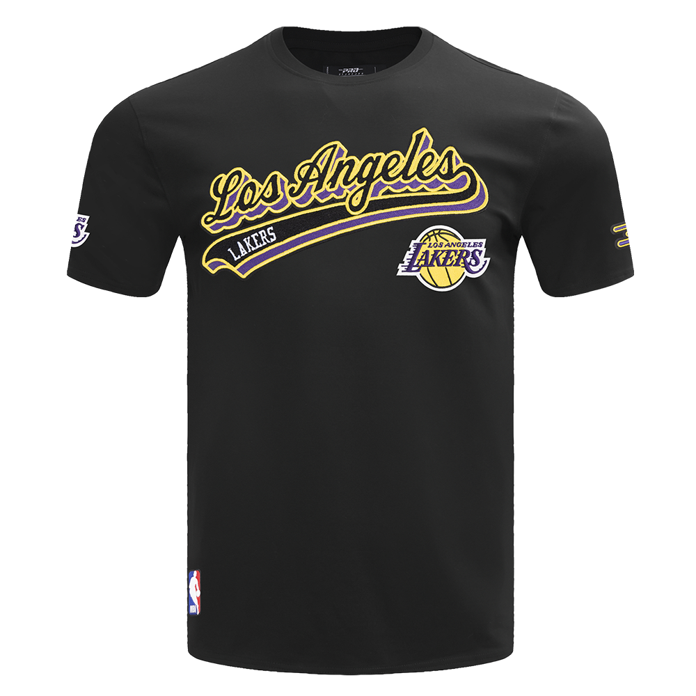 NBA LOS ANGELES LAKERS SCRIPT TAIL T-SHIRT POUR HOMME (NOIR)