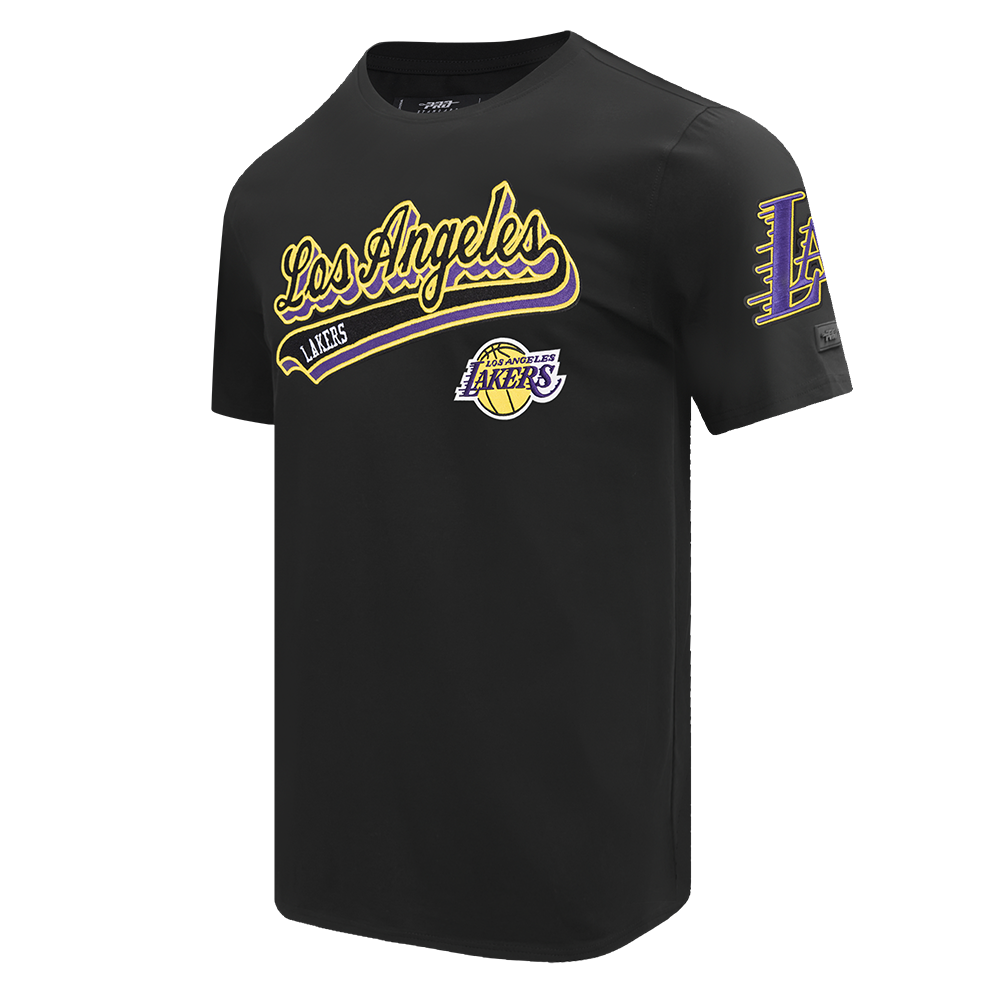 NBA LOS ANGELES LAKERS SCRIPT TAIL T-SHIRT POUR HOMME (NOIR)
