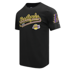 NBA LOS ANGELES LAKERS SCRIPT TAIL T-SHIRT POUR HOMME (NOIR)