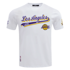 NBA LOS ANGELES LAKERS SCRIPT TAIL T-SHIRT POUR HOMME (BLANC)