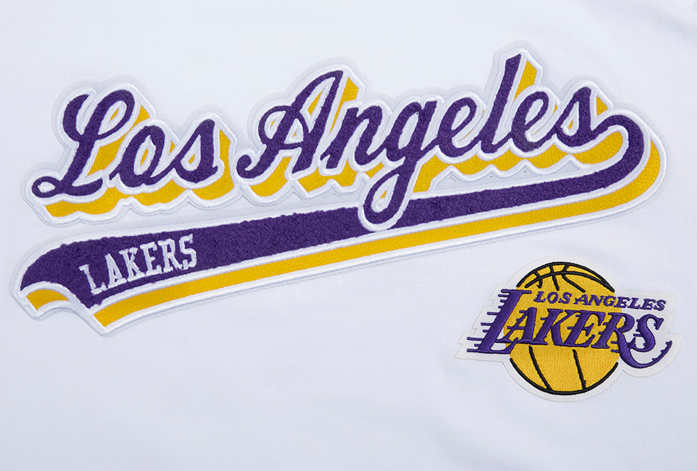 NBA LOS ANGELES LAKERS SCRIPT TAIL T-SHIRT POUR HOMME (BLANC)