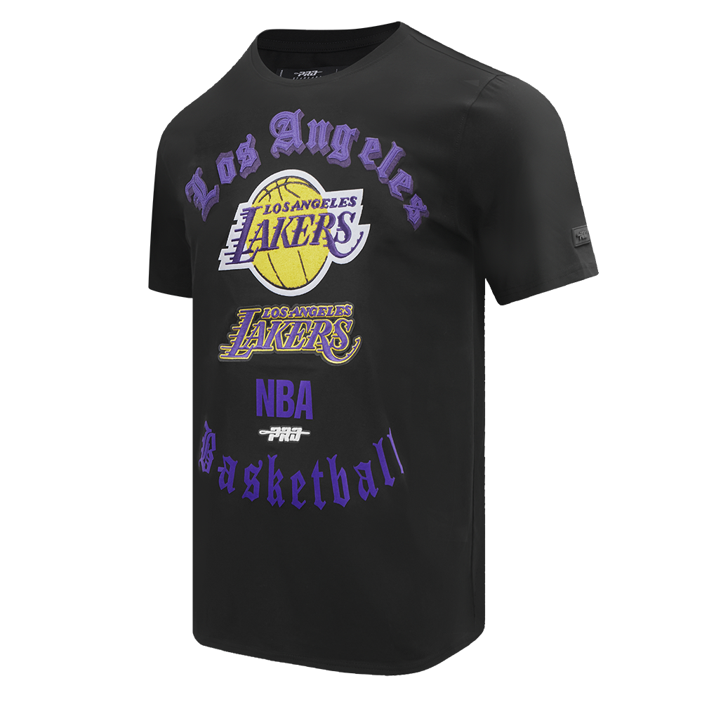 NBA LOS ANGELES LAKERS OLD ENGLISH MEN'S TEE (BLACK)
