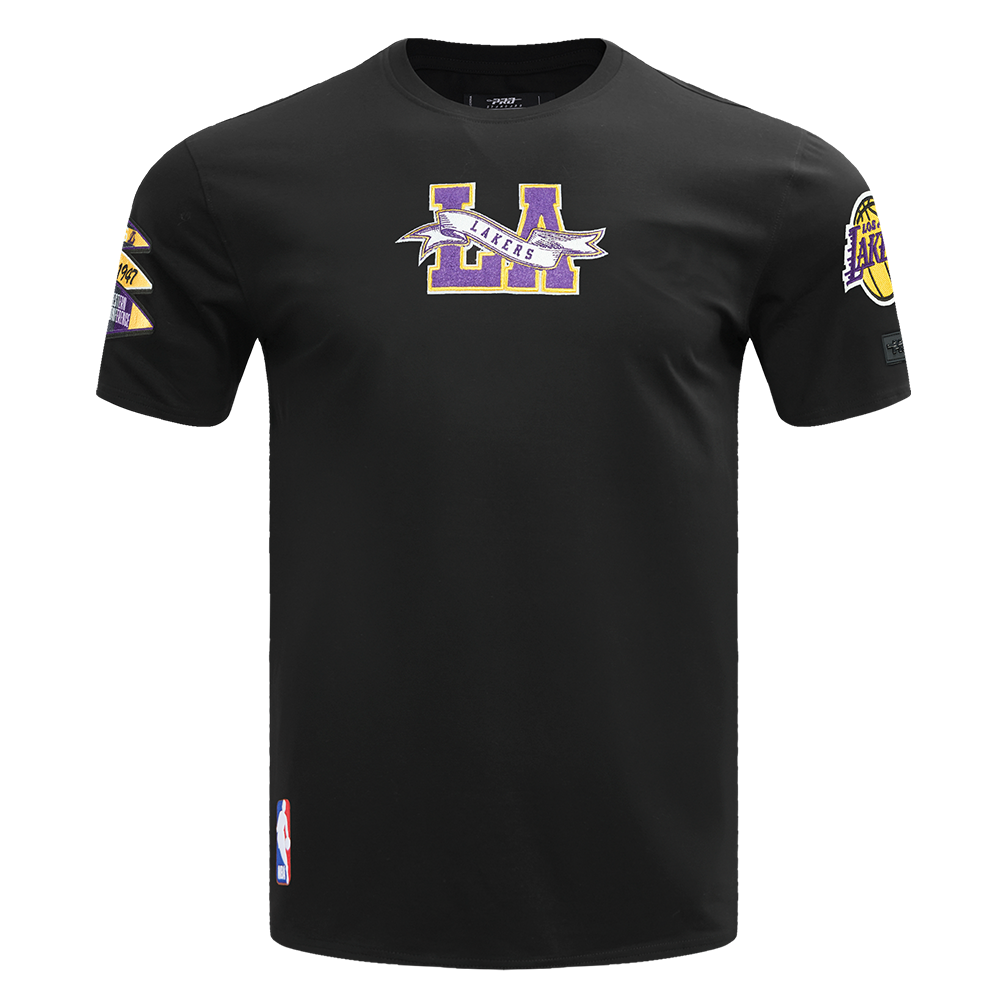 NBA LOS ANGELES LAKERS TEAM PENNANTS T-SHIRT POUR HOMME (NOIR)