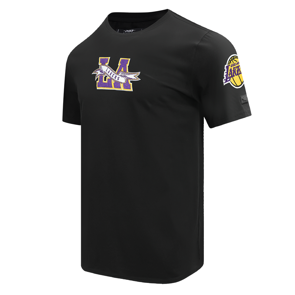 NBA LOS ANGELES LAKERS TEAM PENNANTS MEN'S   TEE (BLACK)