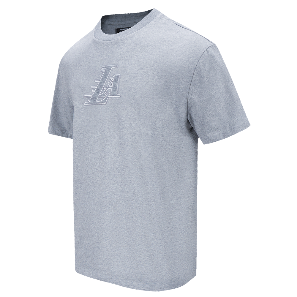NBA LOS ANGELES LAKERS REVERSE FRENCH TERRY MEN'S CJ DROP SHOULDER TEE (DARK HEATHER GRAY)