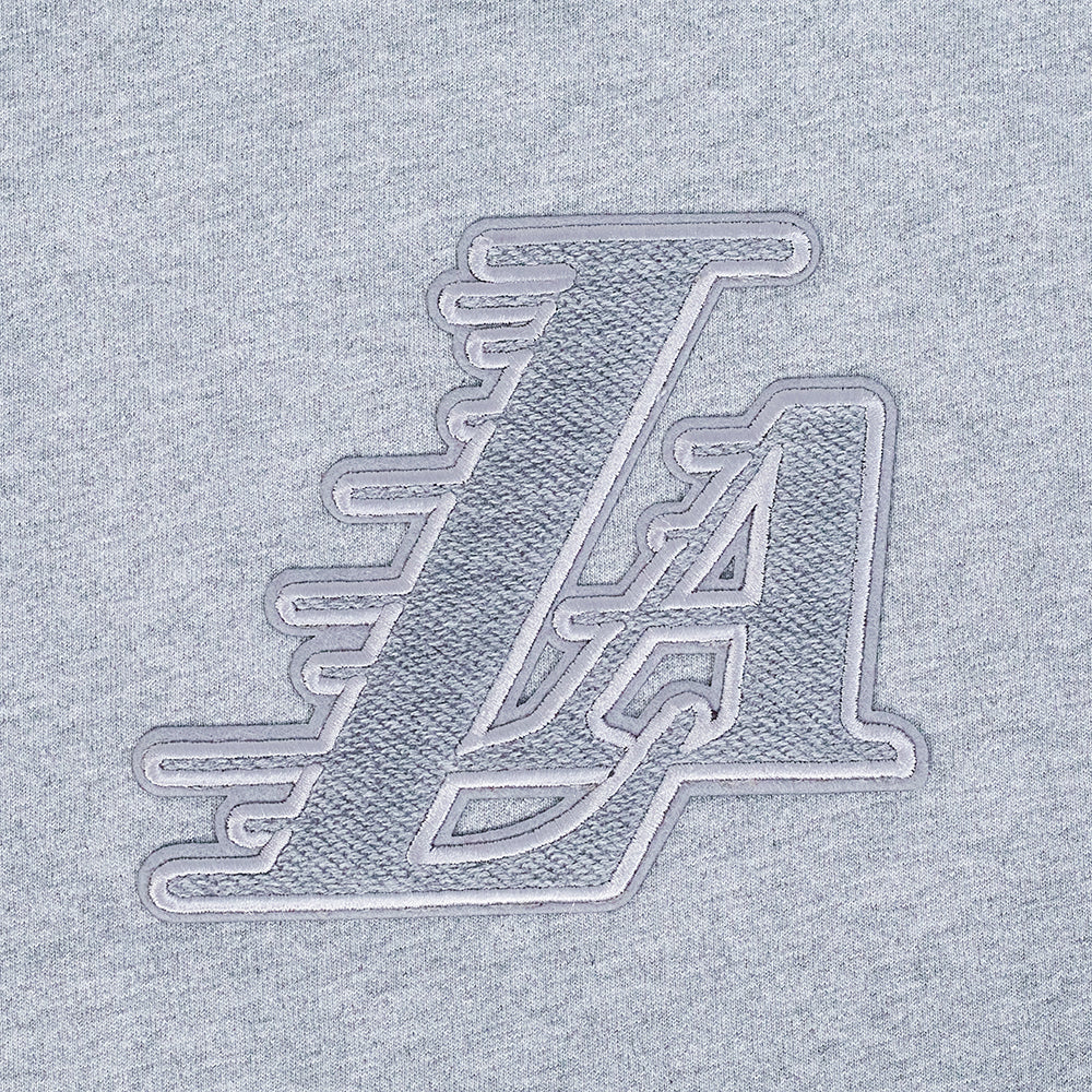 NBA LOS ANGELES LAKERS REVERSE FRENCH TERRY MEN'S CJ DROP SHOULDER TEE (DARK HEATHER GRAY)