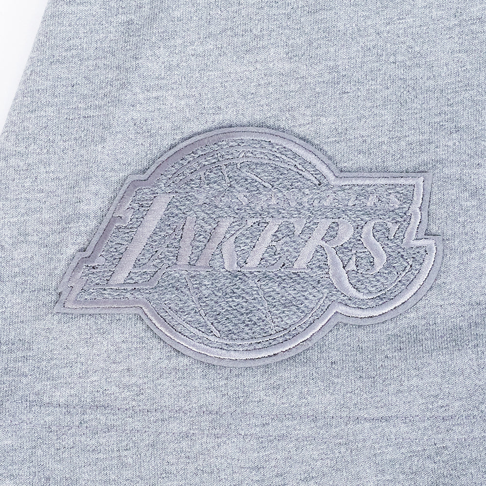 NBA LOS ANGELES LAKERS REVERSE FRENCH TERRY MEN'S CJ DROP SHOULDER TEE (DARK HEATHER GRAY)