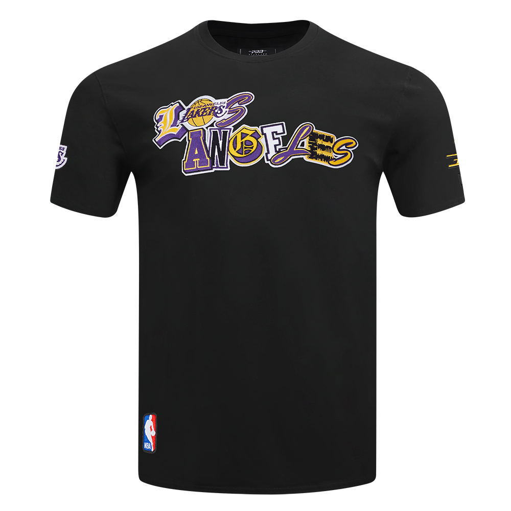NBA LOS ANGELES LAKERS CITY RANSOM MEN'S SINGLE JERSEY TEE (BLACK)