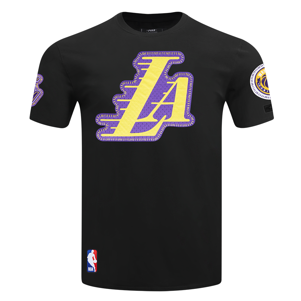 NBA LOS ANGELES LAKERS DIY PICK STITCH MEN'S SINGLE JERSEY TEE (BLACK)