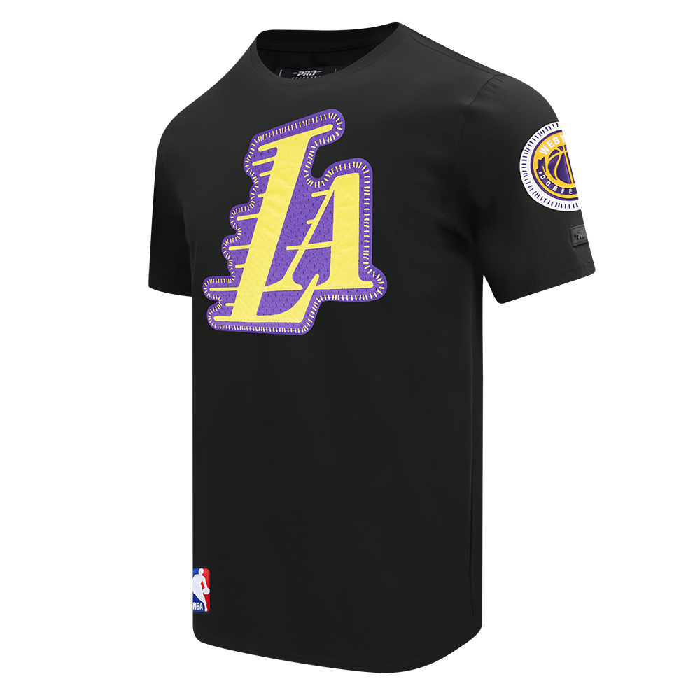 NBA LOS ANGELES LAKERS DIY PICK STITCH MEN'S SINGLE JERSEY TEE (BLACK)