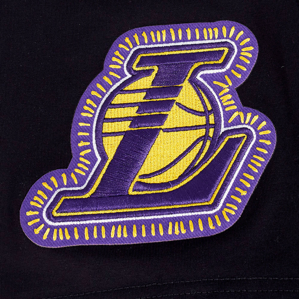 NBA LOS ANGELES LAKERS DIY PICK STITCH MEN'S SINGLE JERSEY TEE (BLACK)