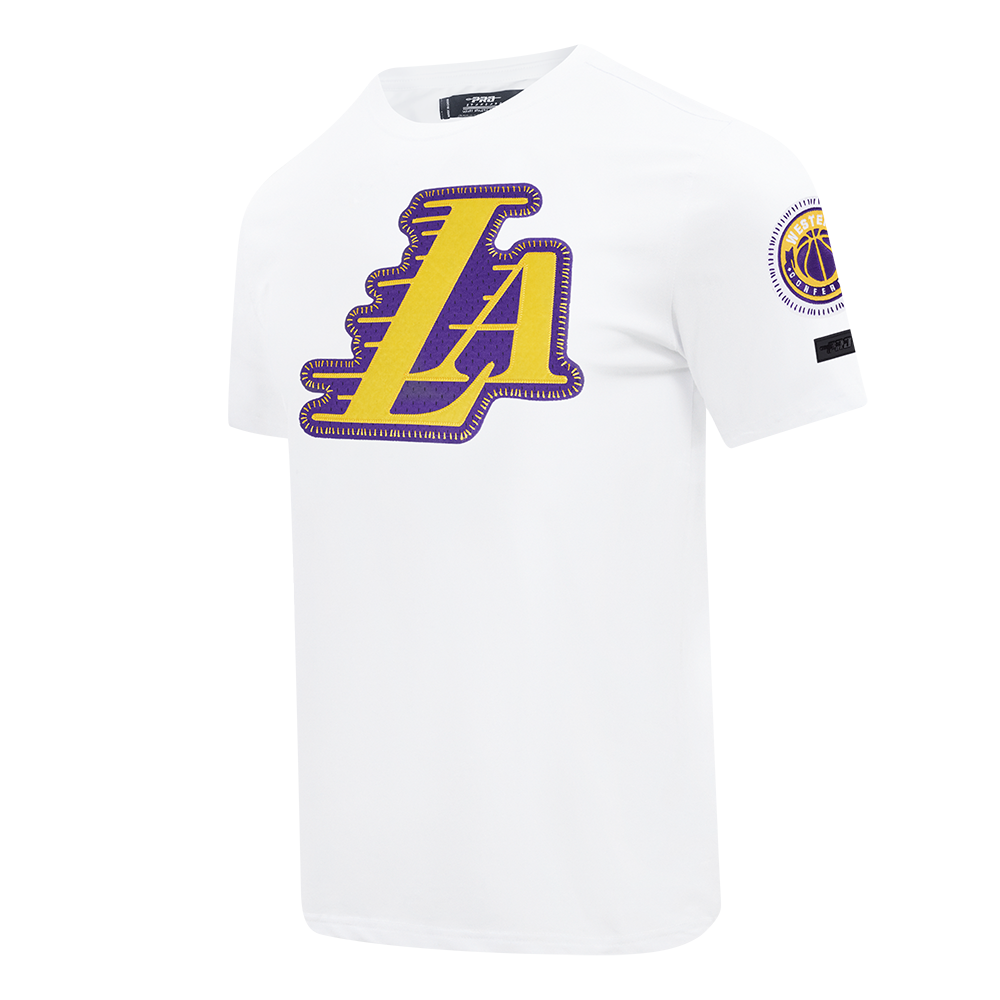 NBA LOS ANGELES LAKERS DIY PICK STITCH MEN'S SINGLE JERSEY TEE (WHITE)