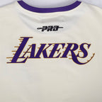NBA LOS ANGELES LAKERS RETRO CASCADE T-SHIRT À BORDURES CONTRASTANTES POUR HOMME (COQUILLE D'ŒUF/VIOLET)