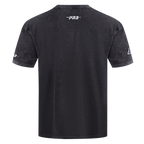 NBA LOS ANGELES LAKERS T-SHIRT CHROME EN JERSEY DE COTON À ÉPAULES TOMBANTES POUR HOMME (NOIR DÉLAVÉ)