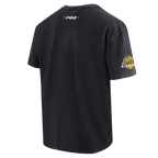 NBA LOS ANGELES LAKERS T-SHIRT CHROME EN JERSEY DE COTON À ÉPAULES TOMBANTES POUR HOMME (NOIR DÉLAVÉ)