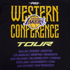 NBA LOS ANGELES LAKERS CITY TOUR 2.0 MEN'S COTTON JERSEY DROP SHOULDER TEE (BLACK)
