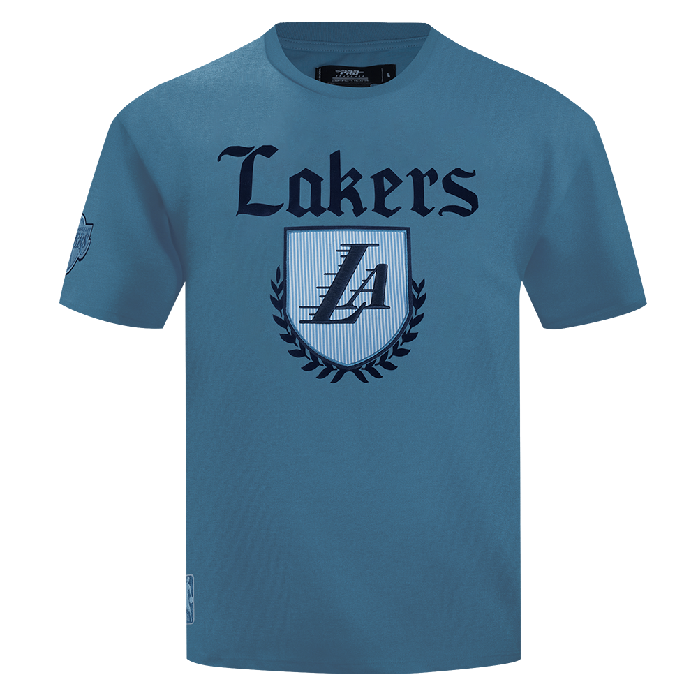 NBA LOS ANGELES LAKERS COUNTRY CLUB MEN'S COTTON JERSEY DROP SHOULDER TEE (STEEL BLUE)