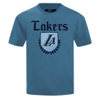 NBA LOS ANGELES LAKERS COUNTRY CLUB MEN'S COTTON JERSEY DROP SHOULDER TEE (STEEL BLUE)